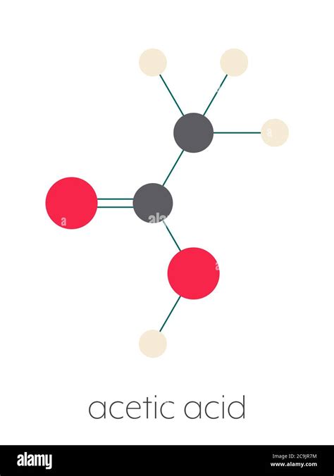 Acetic acid molecule. Vinegar is an aqueous solution of acetic acid ...