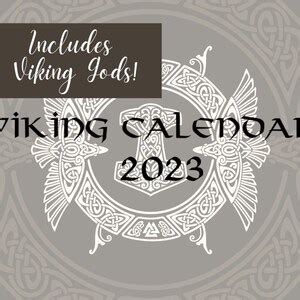 Digital Viking Calendar Viking Calendar 2023 Calendar With - Etsy