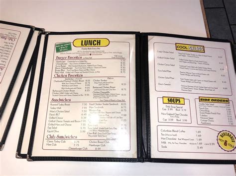 Menu at Dave's Diner restaurant, Manlius