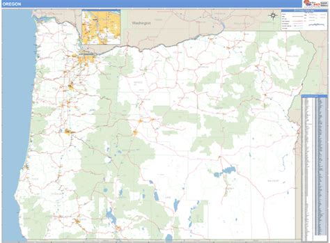 Oregon Zip Code Wall Map Basic Style by MarketMAPS