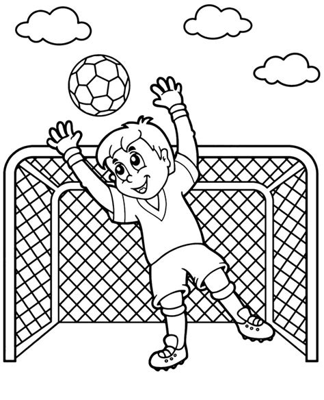 Soccer goalkeeper football coloring page