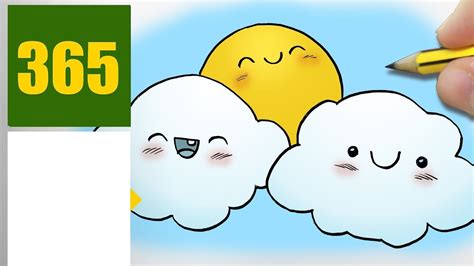 HOW TO DRAW A CLOUDY CUTE, Easy step by step drawing lessons for kids ...