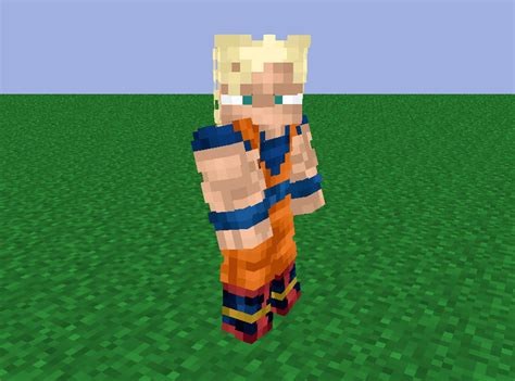 Son Goku Super Saiyan 3 Dragon Ball Z Revamp Minecraft Skin