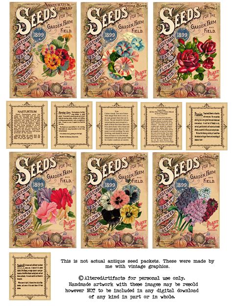 Free Printable Vintage Seed Packets