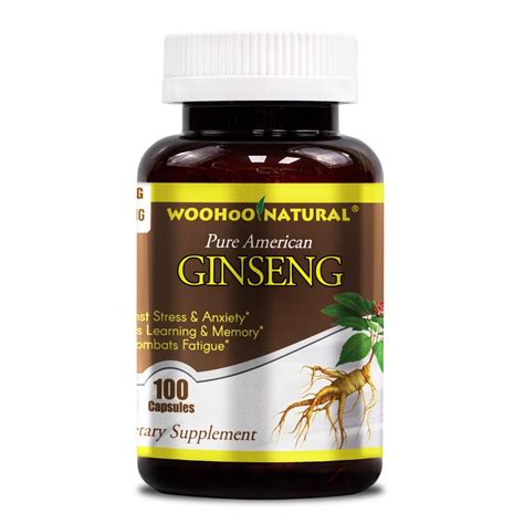 Woohoo Natural Pure American Ginseng Capsules, 500mg 100 Capsules ...