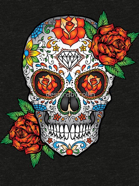 "Sugar Skull Dia de los Muertos" T-shirt by designsbycollin | Redbubble