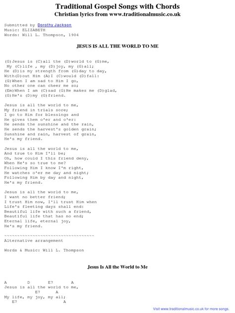 Jesus Is All The World To Me-Chords | PDF | Jesus