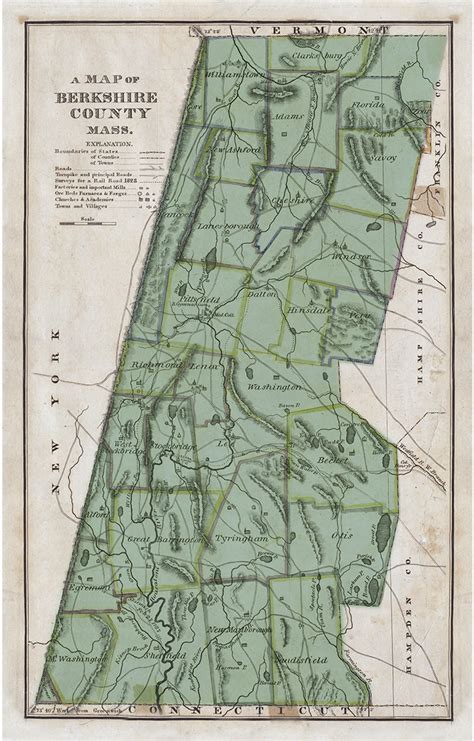 Berkshire County Antique Map 1876 — MUSEUM OUTLETS