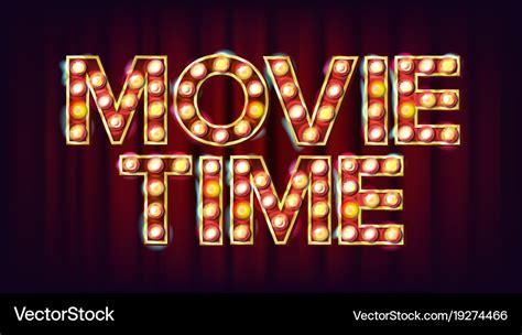 Movie time poster cinema vintage style Royalty Free Vector