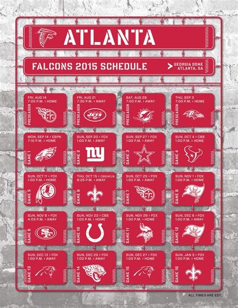 Atlanta Falcons schedule College Schedule, College Team, Tampa Bay Bucs ...