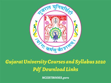 Gujarat University Courses And Syllabus for BSc/BA/M.Com/MA/LLB/Ph.D