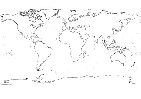 4 Best Images of Printable Map Of Continents Black And White - Black and White World Map Outline ...