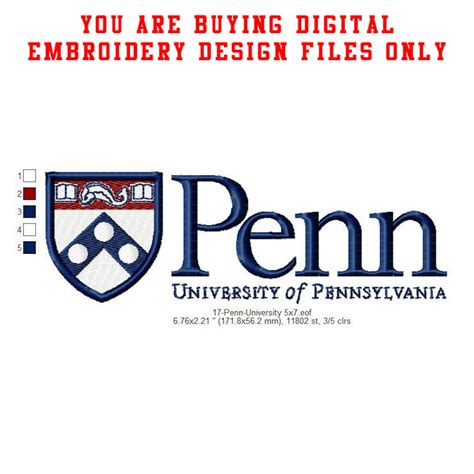 Penn University Pennsylvania Logo Machine Embroidery Archivos | Etsy