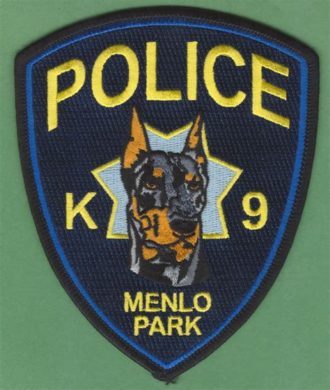 Menlo Park California Police K-9 Unit Patch Doberman