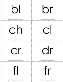 Beginning Consonant Blends Flashcards - Black and White