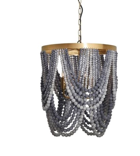 Beaded Chandelier Boho Lighting Beaded Pendant Light Wooden - Etsy