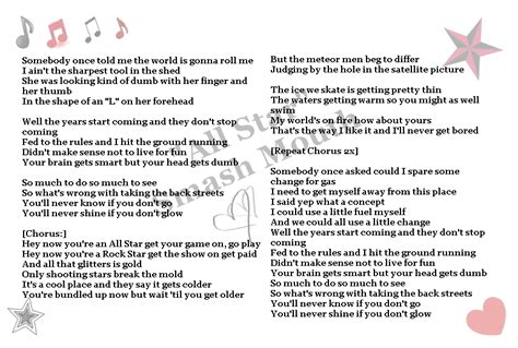 Lyrics to All Star by Smash Mouth, dedicated to @ZacEfron by us! #HappyBirthdayZac See our ...