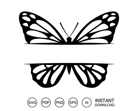 Butterfly Split Monogram SVG - Etsy Israel