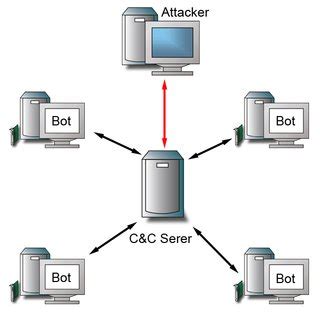 1.: Setup of a botnet with a central server for command & control ...