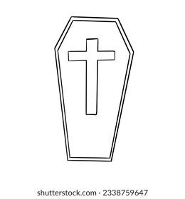 Coffin Drawing Design Halloween Stock Illustration 2338759647 ...