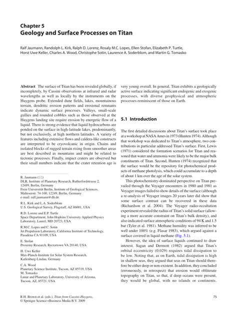 (PDF) Geology and Surface Processes on Titan