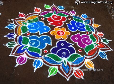 Beautiful Rangoli Designs For New Year With Dots