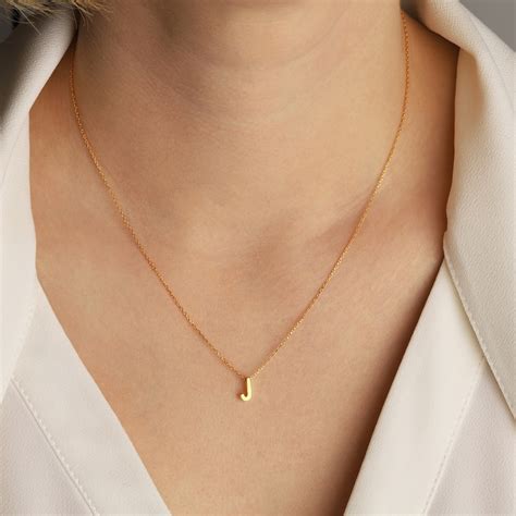 Gold Initial Necklace Rose Gold Custom Initial Necklace - Etsy