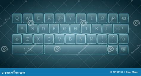 Virtual Keyboard for Touchscreen Devices Stock Vector - Illustration of device, space: 26934131