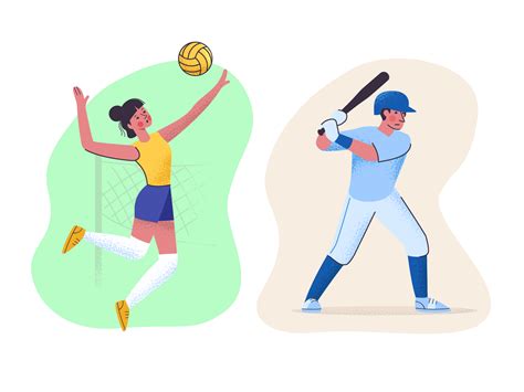 Sports illustrations by Alex Chizh for Icons8 on Dribbble