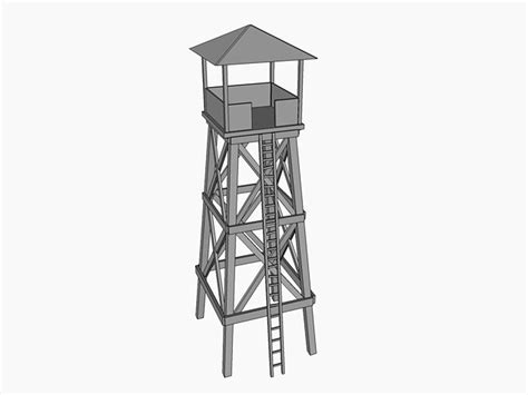 Low poly Watchtower #editing#TEXTURES#mapped#Easy 3d Model Architecture ...