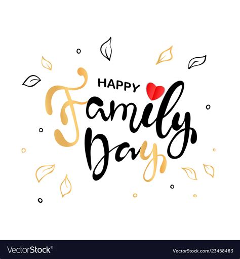 Happy family day lettering typography poster Vector Image