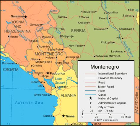 Montenegro Map and Satellite Image