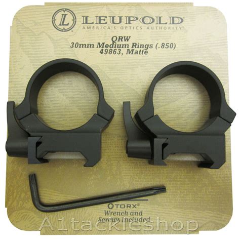 Leupold 30mm QRW Quick Release Mount Rifle Scope Rings Weaver or ...