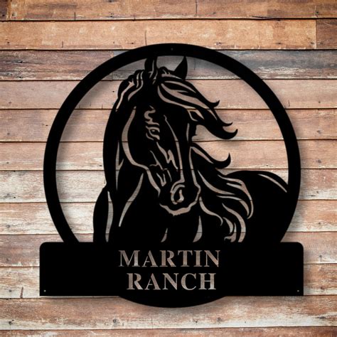 Custom Horse Sign Metal Name Sign Farmhouse Decor Outdoor | Etsy