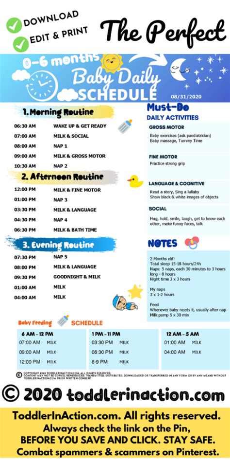 SIMPLE BABY SCHEDULE TEMPLATE 0-6 MONTHS - Toddler in Action