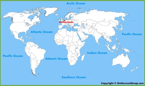 Netherlands map world - Netherlands on the world map (Western Europe - Europe)