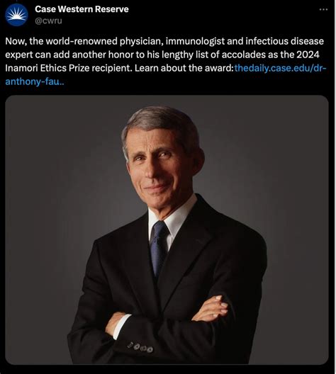 Anthony Fauci To Be Awarded With Prestigious ‘Ethics Prize’ for ‘Saving ...