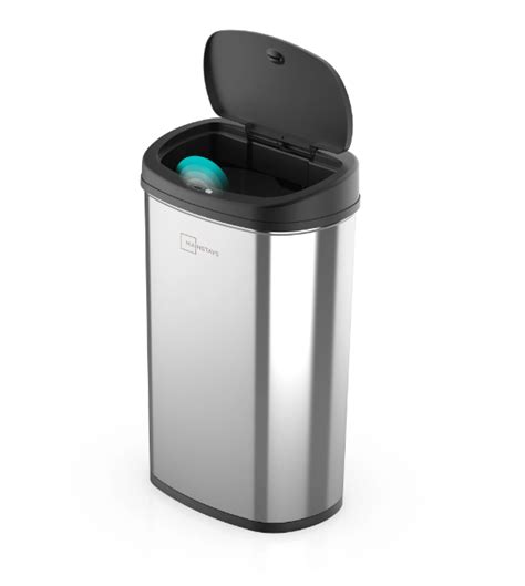 Motion Sensor Trash Can 13 Gallon Garbage Touchless Automatic Stainless Steel – MIBOTE