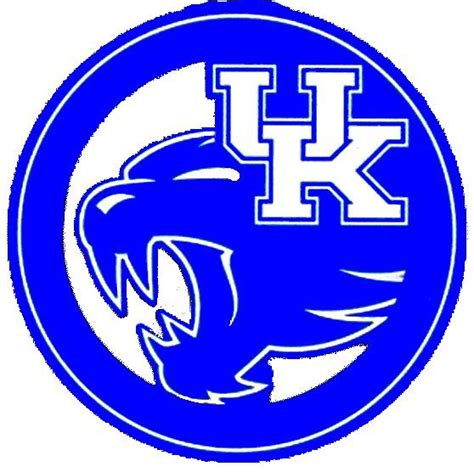 the kentucky university logo in blue and white with an image of a tiger's head