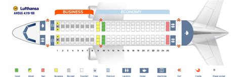 Seat map Airbus A319-100 Lufthansa. Best seats in plane