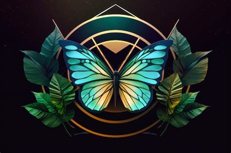 Premium AI Image | Beautiful colorful butterfly logo generative ai