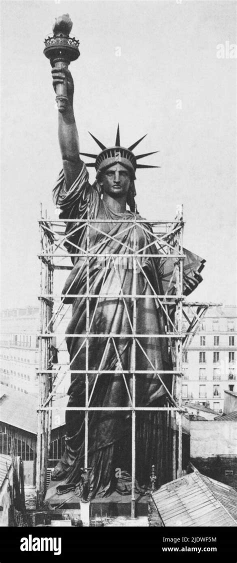 1876 - 1881 , Paris , FRANCE : The STATUE OF LIBERTY under construction ...