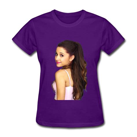 100% Cotton 3D T Shirts 2015 Custom Made Ariana Grande women t shirt on Sale-in T-Shirts from ...