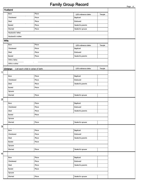 Family Group Record (FGR) with Photos