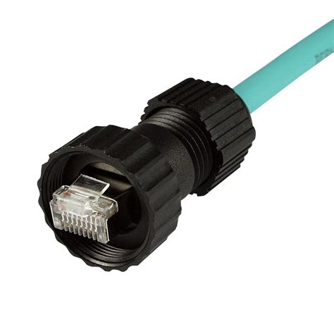 ASI RJ45S-WM08STAF-WG ASI Waterproof RJ45 Field Attachable Connector, Male, Straight, 1.5 Amp ...