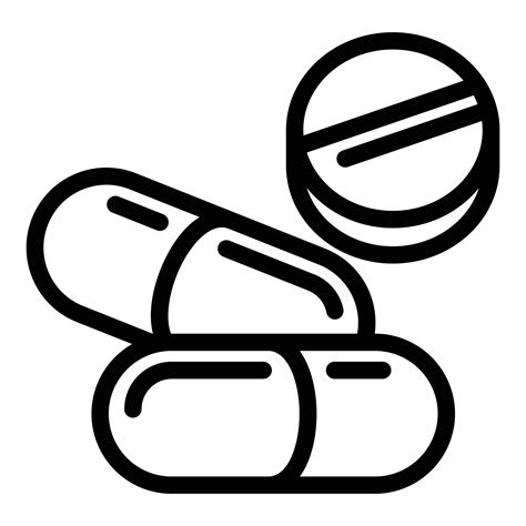 Capsule and pills icon, outline style 14279172 Vector Art at Vecteezy