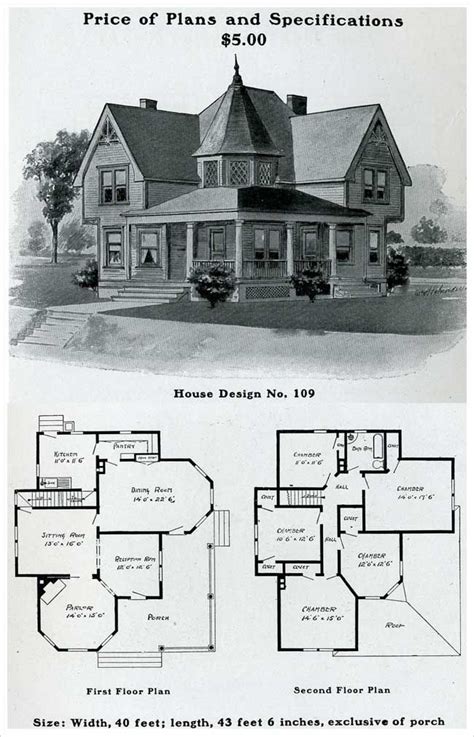 1903 - Free Classic Queen Anne - William Radford | Victorian house plans, House blueprints ...