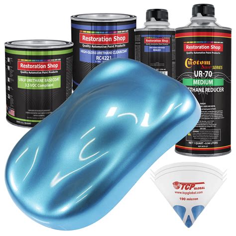 Electric Blue Metallic Quart Kit Low VOC URETHANE BASECOAT Car Auto ...