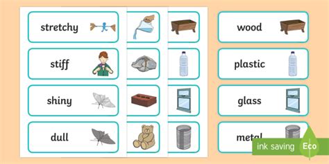 Everyday Materials Vocabulary KS1 Cards | Year 1 Science