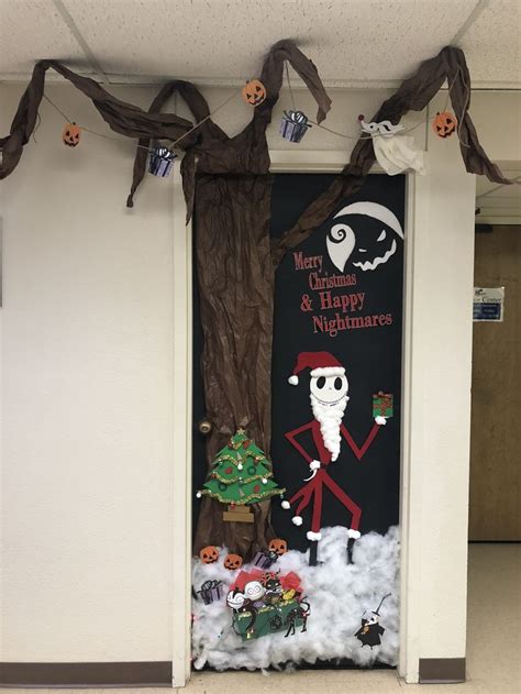 Door Decorating Contest. Nightmare before Christmas. | Christmas door ...